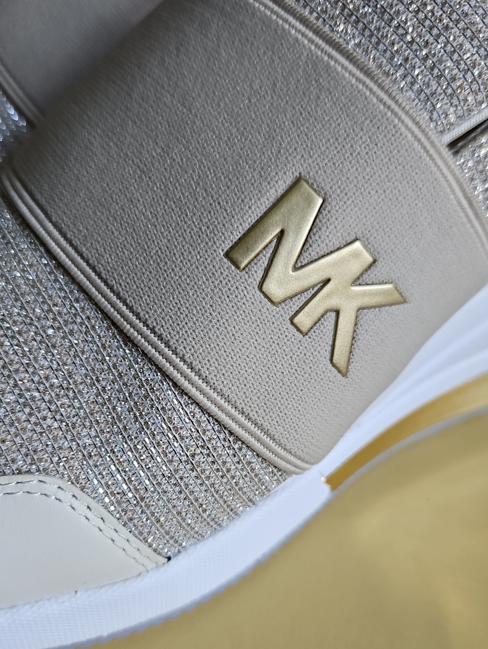 |$35| Michael Kors Felix Trainer Extreme Glitter Mesh Slip-On Sneakers Size 8 - Picture 9 of 11